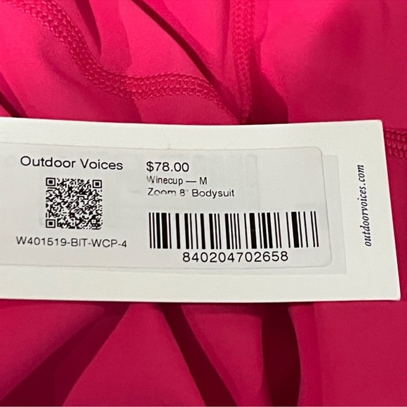 Outdoor Voices Zoom 8” Bodysuit in Winecup - Picture 7 of 7